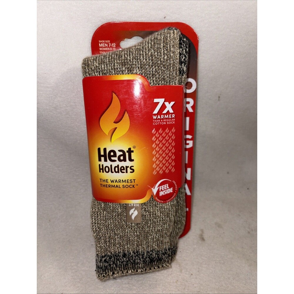 Heat Holders Thermal Socks 7x Warmer Original Soft Tan Mens 7-12 Women 8-13 New